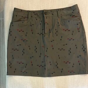 Eddie Bauer Tan Green Mini Pencil Skirt Casual